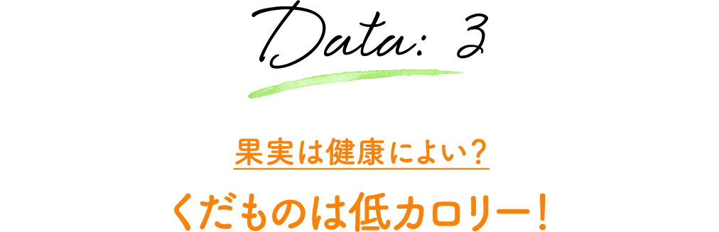 Data:3 果実は健康によい？ くだものは低カロリー！